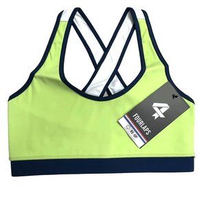 FourLaps Infinity Sports Bra size XS Lime Green Tomatillo Midnight White NWT